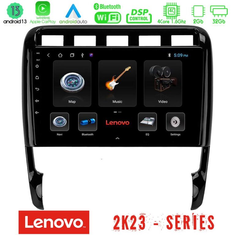 Lenovo Car Pad Porsche Cayenne 2003-2010 4Core Android 13 2+32GB Navigation Multimedia Tablet 9"