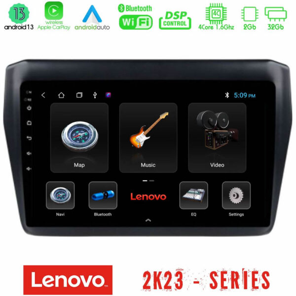 Lenovo Car Pad Suzuki Swift 2017-2023 4Core Android 13 2+32GB Navigation Multimedia Tablet 9"
