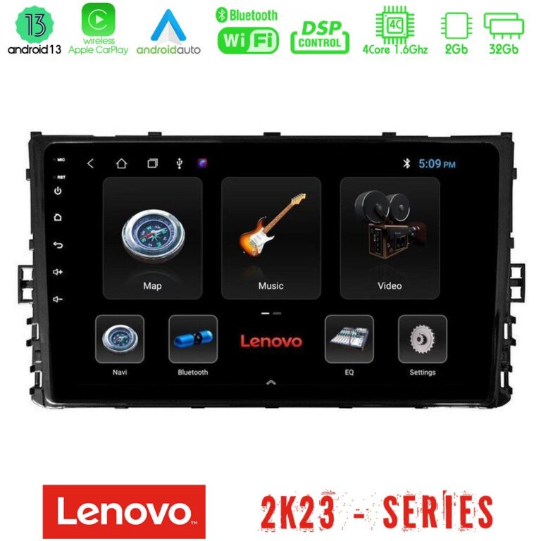 Lenovo Car Pad VW MQB 2017-> 4Core Android 13 2+32GB Navigation Multimedia 9"