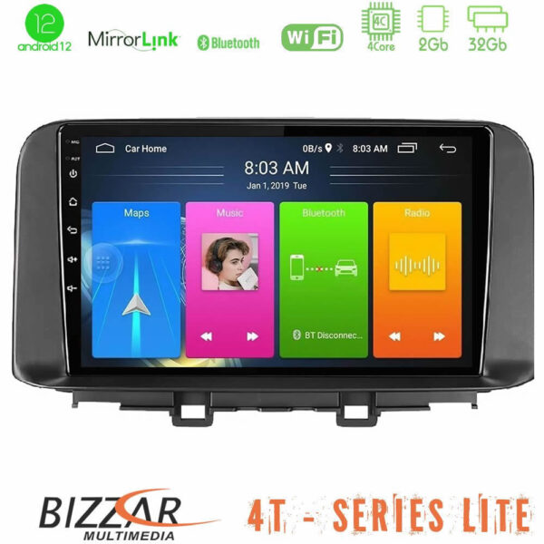 Bizzar 4T Series Hyundai Kona 2018-2023 4Core Android12 2+32GB Navigation Multimedia Tablet 9"
