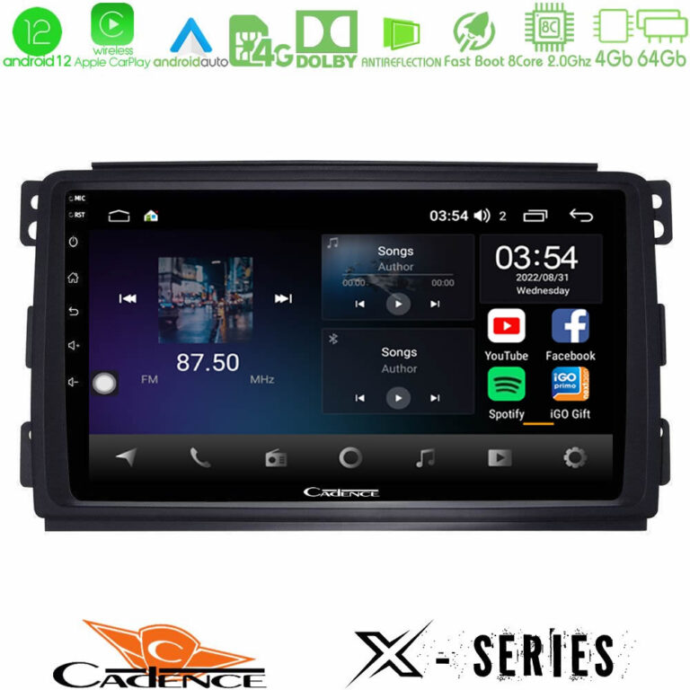 Cadence X Series Smart 451 8core Android12 4+64GB Navigation Multimedia Tablet 9"