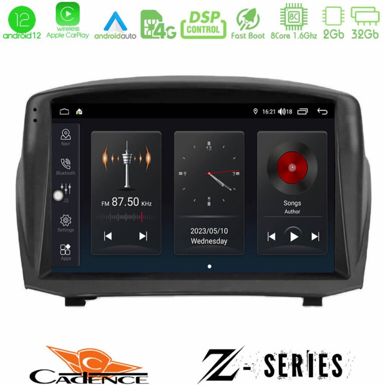 Cadence Z Series Ford Fiesta 2008-2012 8core Android12 2+32GB Navigation Multimedia Tablet 9" (Oem Style)