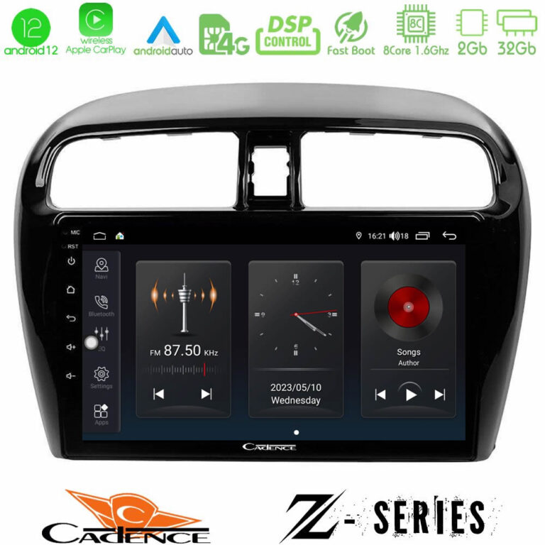 Cadence Z Series Mitsubishi Space Star 2013-2016 8core Android12 2+32GB Navigation Multimedia Tablet 9"