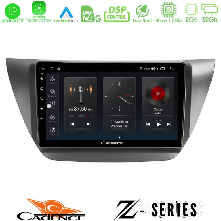 Cadence Z Series Mitsubishi Lancer 2004 – 2008 8core Android12 2+32GB Navigation Multimedia Tablet 9"