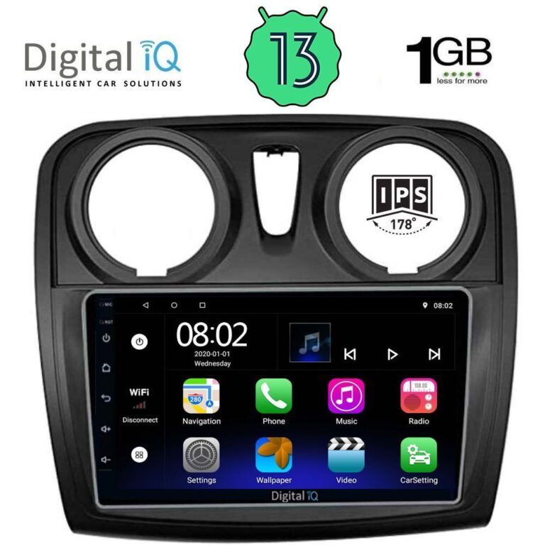 DIGITAL IQ RSA 1108_GPS (9inc) MULTIMEDIA TABLET OEM DACIA LOGAN – SANDERO mod. 2012-2019