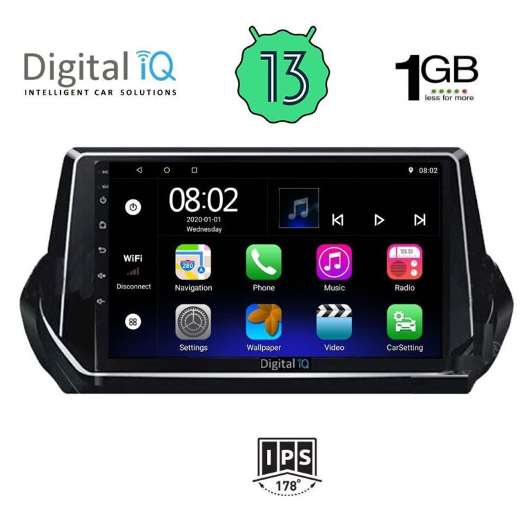 DIGITAL IQ RSA 1509_GPS (9inc) MULTIMEDIA TABLET OEM PEUGEOT 208 - 2008 mod. 2021>