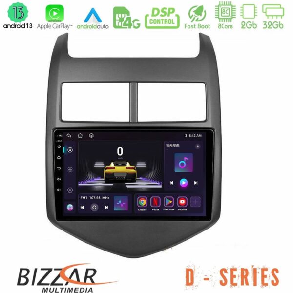 Bizzar D Series Chevrolet Aveo 2011-2017 8core Android13 2+32GB Navigation Multimedia Tablet 9"