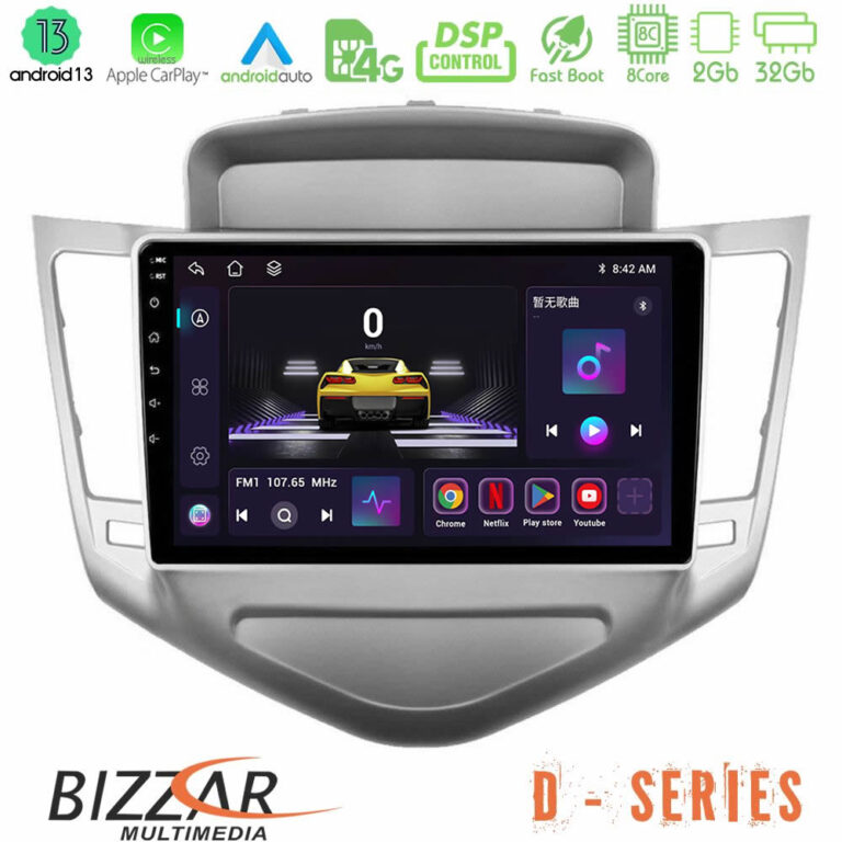 Bizzar D Series Chevrolet Cruze 2009-2012 8core Android13 2+32GB Navigation Multimedia Tablet 9"