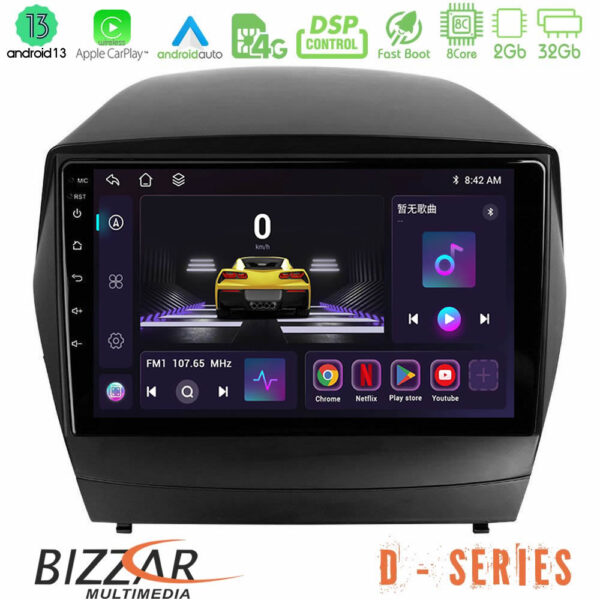 Bizzar D Series Hyundai IX35 Auto A/C 8core Android13 2+32GB Navigation Multimedia Tablet 9"