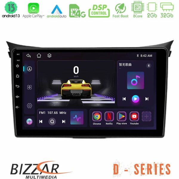 Bizzar D Series Hyundai i30 2012-2017 8Core Android13 2+32GB Navigation Multimedia Tablet 9"