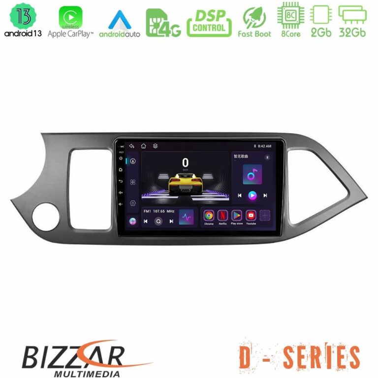 Bizzar D Series Kia Picanto 8core Android13 2+32GB Navigation Multimedia Tablet 9"