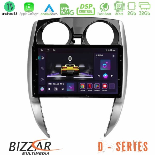 Bizzar D Series Nissan Note 2013-2018 8core Android13 2+32GB Navigation Multimedia Tablet 10"