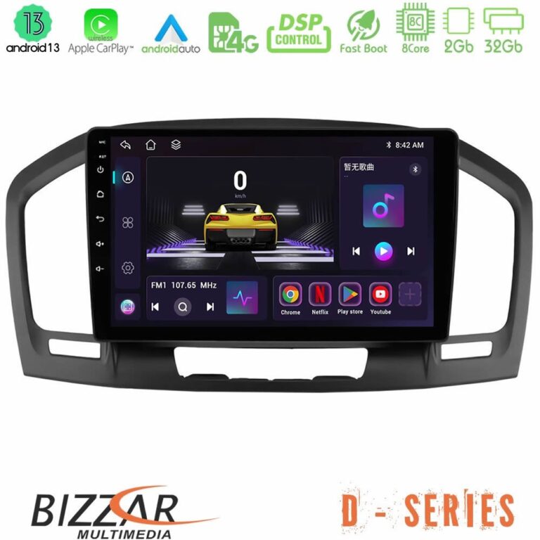 Bizzar D Series Opel Insignia 2008-2013 8core Android13 2+32GB Navigation Multimedia Tablet 9"