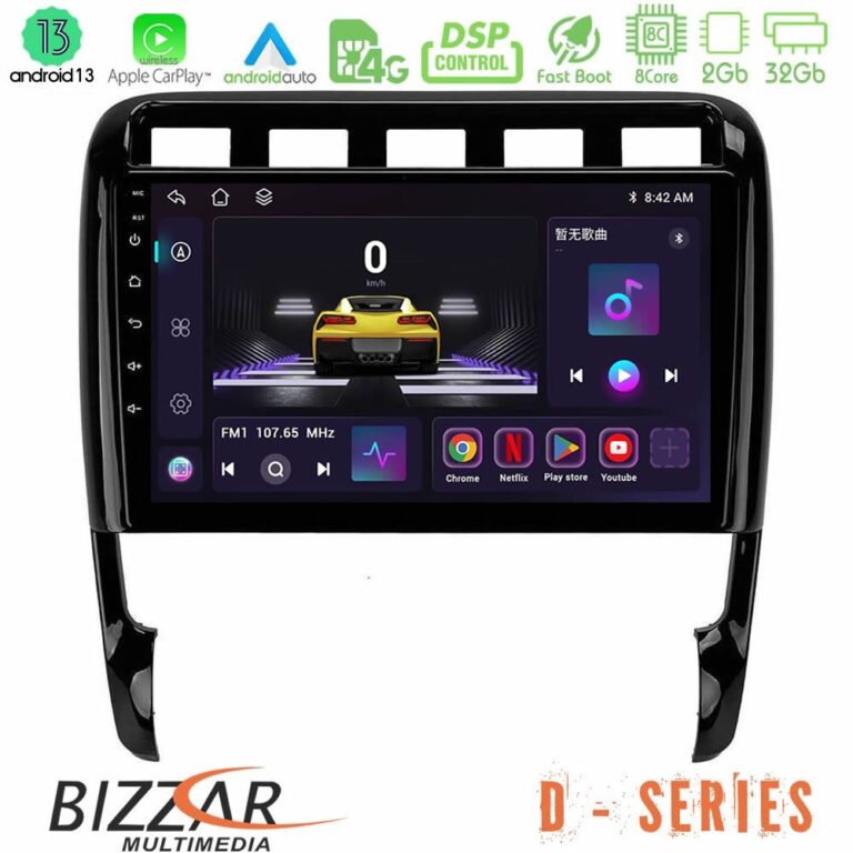 Bizzar D Series Porsche Cayenne 2003-2010 8core Android13 2+32GB Navigation Multimedia Tablet 9"