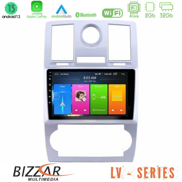 Bizzar LV Series Chrysler 300C 4Core Android 13 2+32GB Navigation Multimedia Tablet 9"