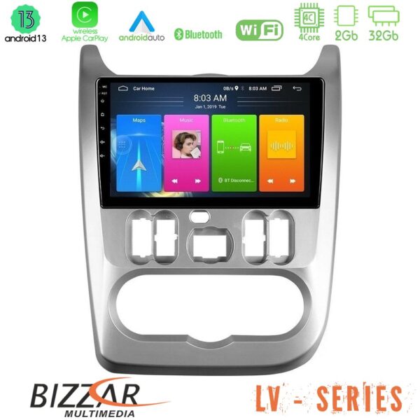 Bizzar LV Series Dacia Duster/Sandero/Logan 4Core Android 13 2+32GB Navigation Multimedia Tablet 9"