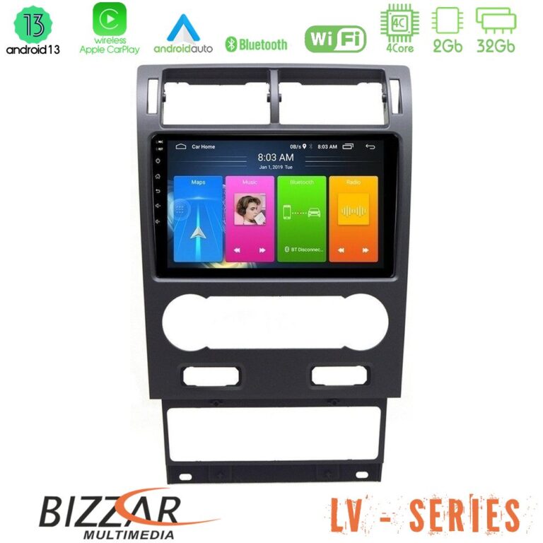 Bizzar LV Series Ford Mondeo 2004-2007 4Core Android 13 2+32GB Navigation Multimedia Tablet 9"