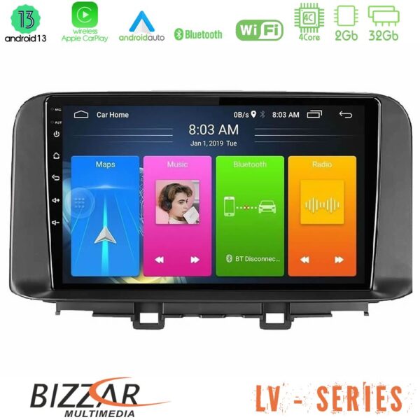 Bizzar LV Series Hyundai Kona 2018-2023 4Core Android 13 2+32GB Navigation Multimedia Tablet 9"