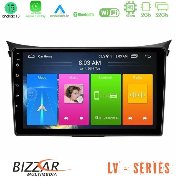 Bizzar LV Series Hyundai i30 2012-2017 4Core Android 13 2+32GB Navigation Multimedia Tablet 9"