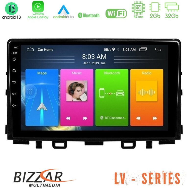 Bizzar LV Series Kia Stonic 4Core Android 13 2+32GB Navigation Multimedia Tablet 9"