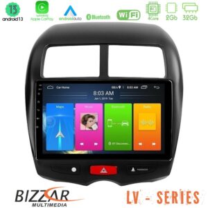 Bizzar LV Series Mitsubishi ASX 4Core Android 13 2+32GB Navigation Multimedia Tablet 10"