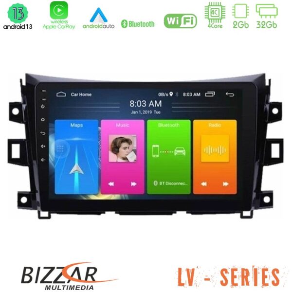 Bizzar LV Series Nissan Navara NP300 4Core Android 13 2+32GB Navigation Multimedia Tablet 9"