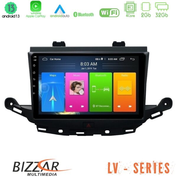 Bizzar LV Series Opel Astra K 2015-2019 4Core Android 13 2+32GB Navigation Multimedia Tablet 9"