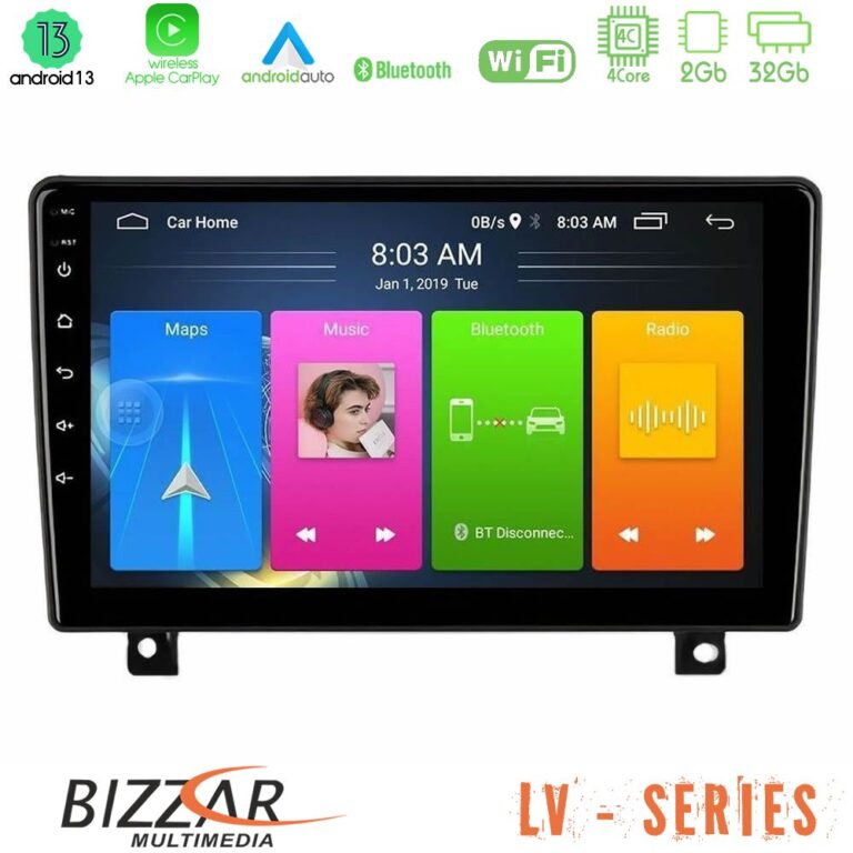 Bizzar LV Series Opel Astra H 4Core Android 13 2+32GB Navigation Multimedia Tablet 9" (dashboard version)