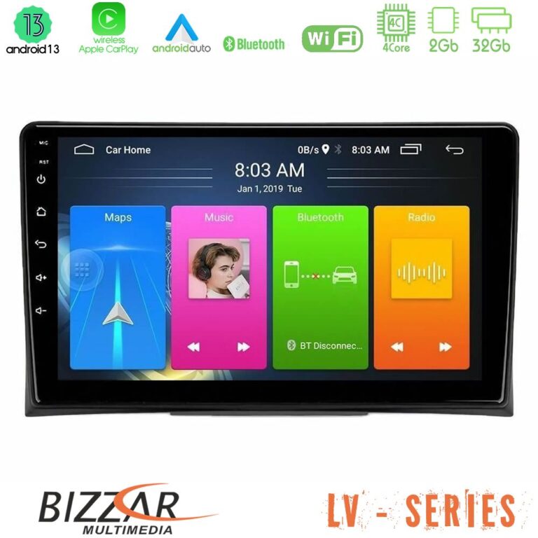 Bizzar LV Series VW Transporter 2003-2015 4Core Android 13 2+32GB Navigation Multimedia Tablet 9"