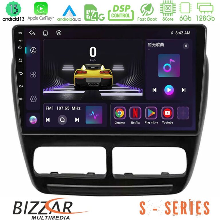 Bizzar S Series Fiat Doblo / Opel Combo 2010-2014 8Core Android13 6+128GB Navigation Multimedia Tablet 9"