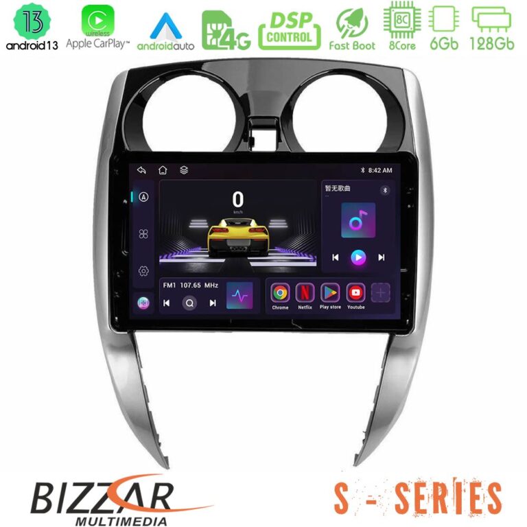 Bizzar S Series Nissan Note 2013-2018 8core Android13 6+128GB Navigation Multimedia Tablet 10"