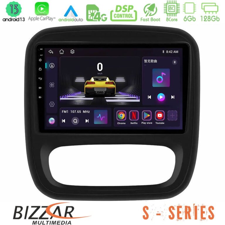 Bizzar S Series Renault/Nissan/Opel/Fiat 8core Android13 6+128GB Navigation Multimedia Tablet 9"