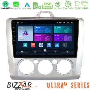 Bizzar Ultra Series Ford Focus Manual AC 8core Android13 8+128GB Navigation Multimedia 9"