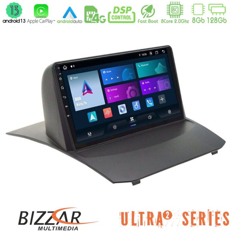 Bizzar Ultra Series Ford Fiesta 2008-2013 8core Android13 8+128GB Navigation Multimedia 9"