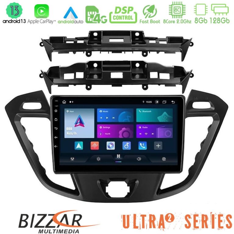 Bizzar Ultra Series Ford Transit Custom/Tourneo Custom 8core Android13 8+128GB Navigation Multimedia Tablet 9"