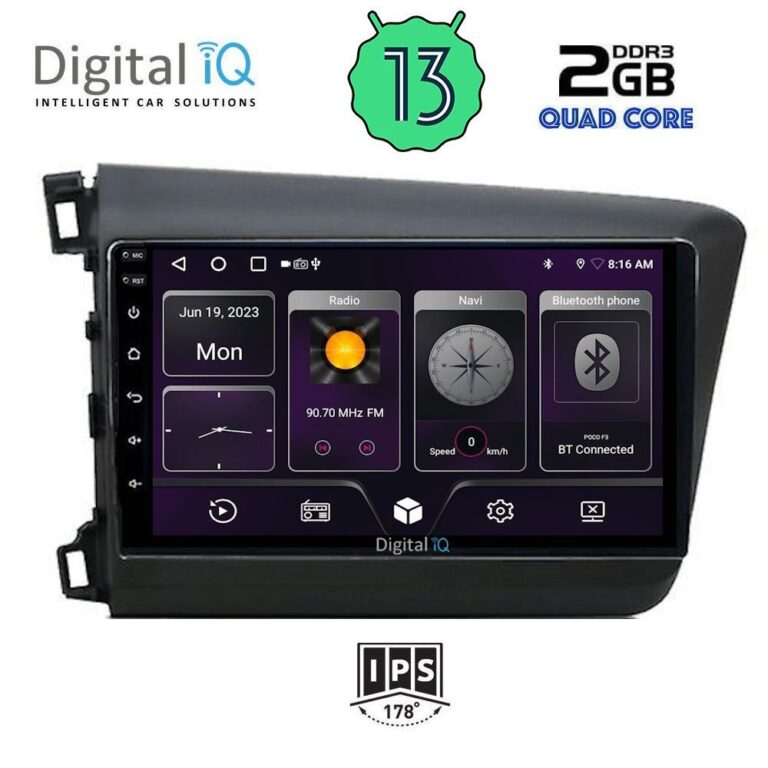 DIGITAL IQ BXB 11904D_GPS (9inc) MULTIMEDIA TABLET for HONDA CIVIC  4Doors mod. 2012-2016 - Image 2