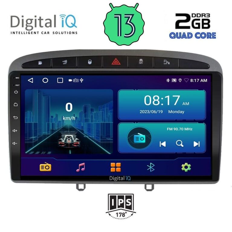 DIGITAL IQ BXB 1513_GPS (9inc) MULTIMEDIA TABLET for PEUGEOT 308 mod.2007-2012 - RCZ mod.2009-2015