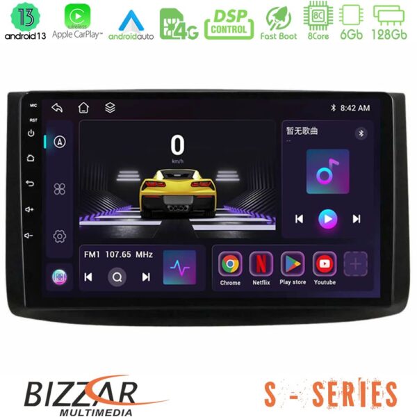 Bizzar S Series Chevrolet Aveo 2006-2010 8Core Android13 6+128GB Navigation Multimedia Tablet 9"