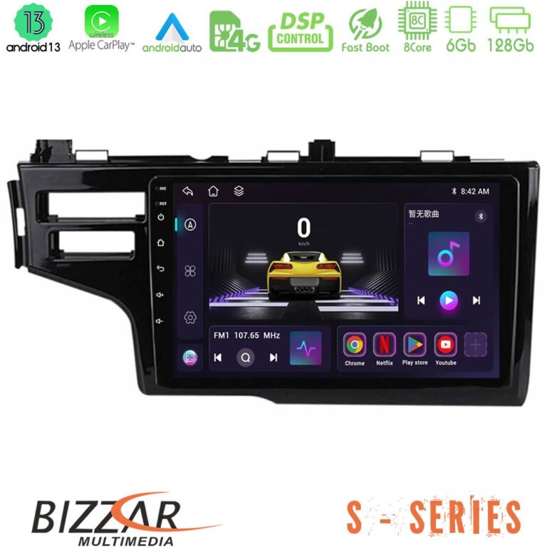 Bizzar S Series Honda Jazz 2013-2020 8Core Android13 6+128GB Navigation Multimedia Tablet 9"