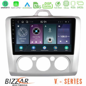 Bizzar V Series Ford Focus Manual AC 10core Android13 4+64GB Navigation Multimedia Tablet 9"