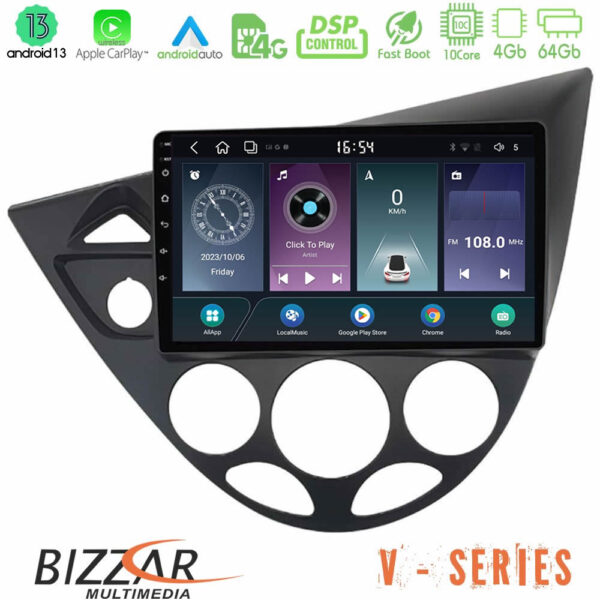 Bizzar V Series Ford Focus 1999-2004 10core Android13 4+64GB Navigation Multimedia Tablet 9"