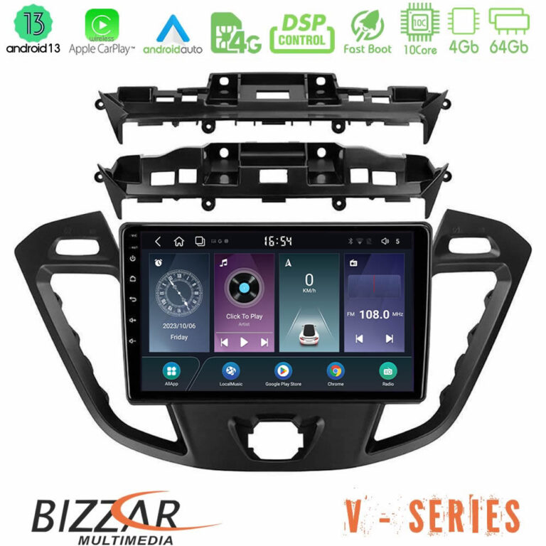 Bizzar V Series Ford Transit Custom/Tourneo Custom 10core Android13 4+64GB Navigation Multimedia Tablet 9"