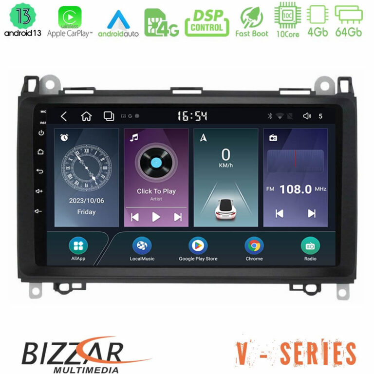 Bizzar V Series Mercedes A/B/Vito/Sprinter Class 10core Android13 4+64GB Navigation Multimedia Tablet 9"