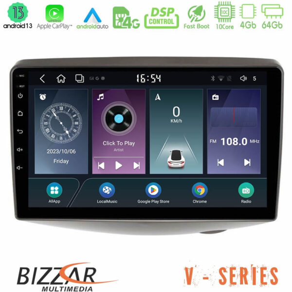 Bizzar V Series Toyota Yaris 1999 - 2006 10core Android13 4+64GB Navigation Multimedia Tablet 9"