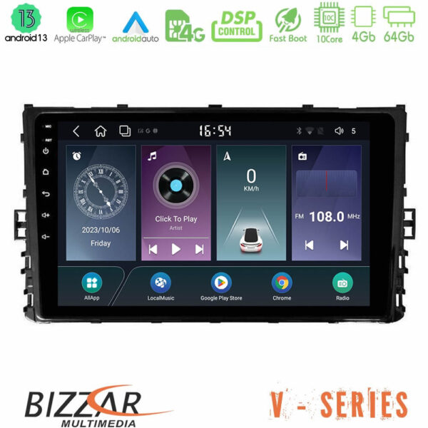 Bizzar V Series VW MQB 2017-> 10core Android13 4+64GB Navigation Multimedia Tablet 9"