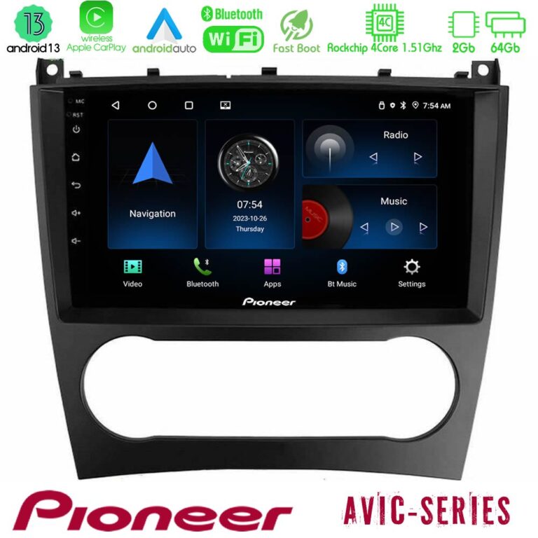 Pioneer AVIC 4Core Android13 2+64GB Mercedes W203 Facelift Navigation Multimedia Tablet 9"