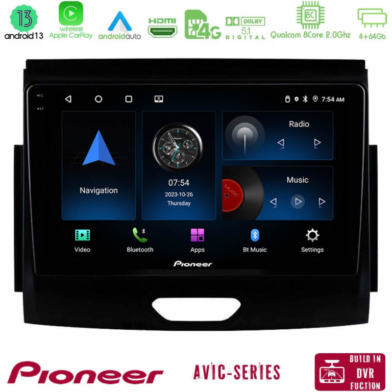 Pioneer AVIC 8Core Android13 4+64GB Ford Ranger 2017-2022 Navigation Multimedia Tablet 9"