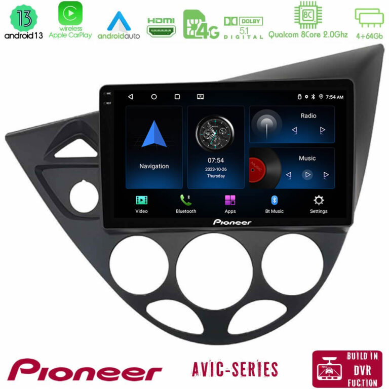 Pioneer AVIC 8Core Android13 4+64GB Ford Focus 1999-2004 Navigation Multimedia Tablet 9"