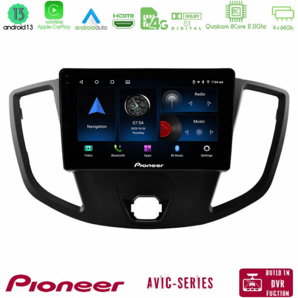 Pioneer AVIC 8Core Android13 4+64GB Ford Transit 2014-> Navigation Multimedia Tablet 9"