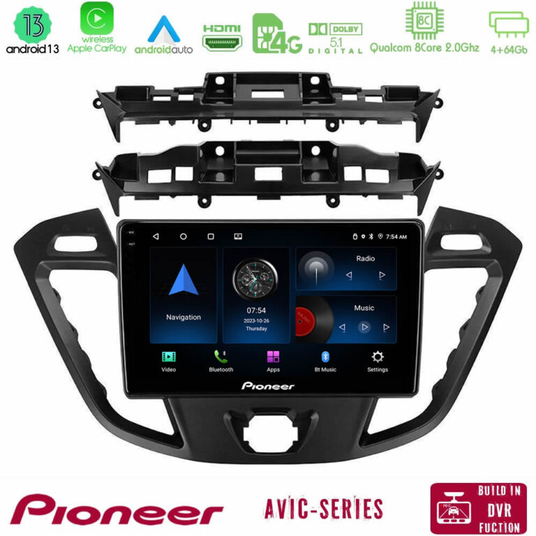 Pioneer AVIC 8Core Android13 4+64GB Ford Transit Custom/Tourneo Custom Navigation Multimedia Tablet 9"